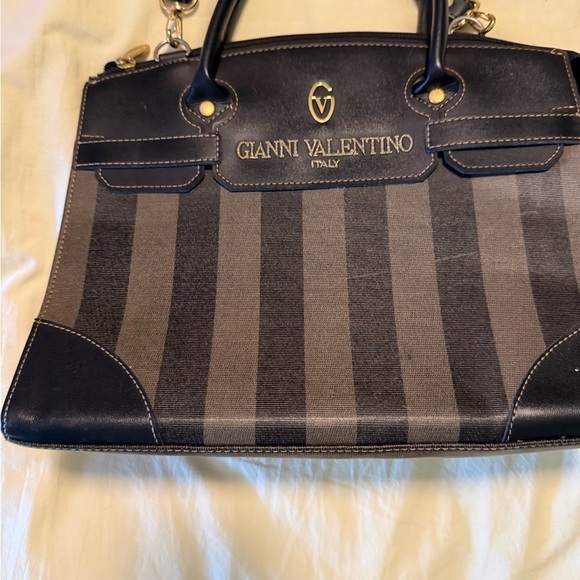 Fendi Denim Tote with Brown Leather Straps and Gold Logo Charm - Picture 12 of 16